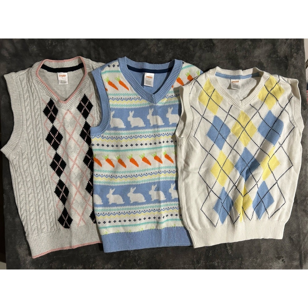 Lot Of 3 Boys Gymboree Sweat Vest Size 7